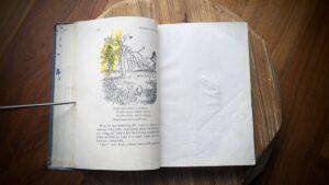 1957 The World of Pooh by A. A. Milne - a previous owner drew inside the book with crayon