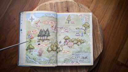 Colour Map illustration at beginning - 1957 The World of Pooh by A. A. Milne