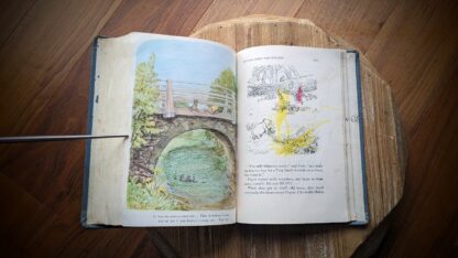 crayon marks inside from a previous owner - 1957 The World of Pooh by A. A. Milne