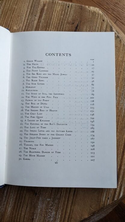 1979 Green Willow and other Japanese Fairy Tales by Grace James - Contents page