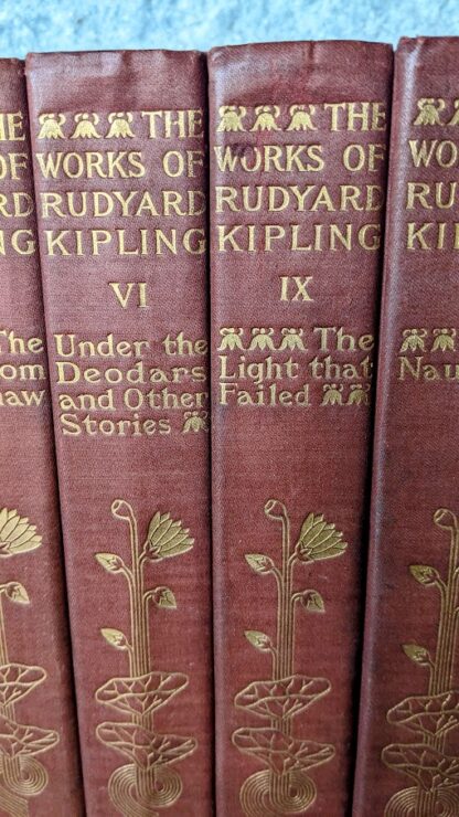 1899-1909 The Works of Rudyard Kipling - Charles Scribner's Sons - Spine View