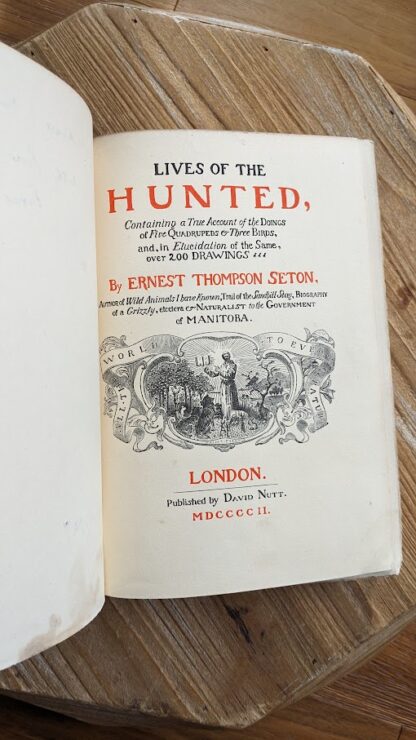 1902 Lives of the Hunted by Ernest Thompson Seton - 1st Edition - 3rd Impression - Title Page