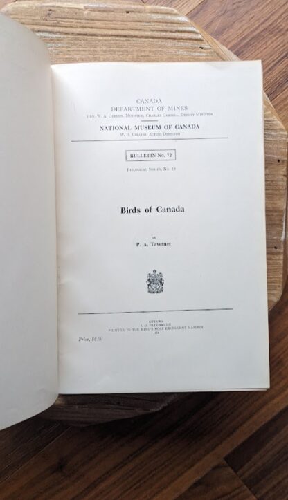 Title page - 1934 Birds of Canada by P.A. Taverner