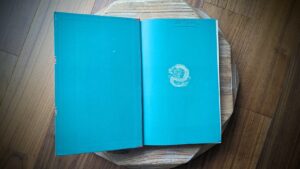 front pastedown and endpaper - 1943 The Wisdom of Confucius edited by Lin Yutang