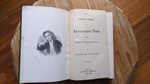 Title page inside a Antiquarian undated copy of The Poetical Works of Alexander Pope - Published by Hurst & Company