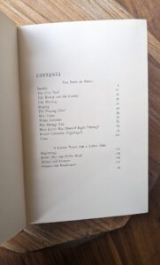 contents page - 1942 The Book of Small by Emily Carr - First Edition