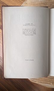 copyright page - 1944 The House of All Sorts by Emily Carr - First Edition