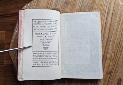 publication page - The Poems of Henry Wadsworth Longfellow published by J.M. Dent & Sons Ltd - Undated