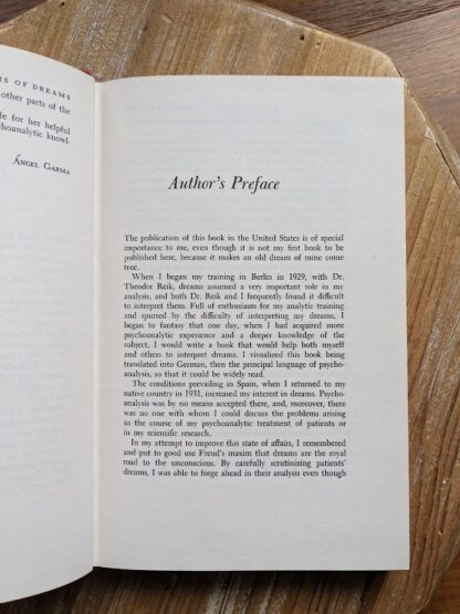 Author's Preface - 1966 The Psychoanalysis of Dreams by Angel Garma - Published by Pall Mall Press