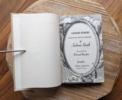 Title page - 1934 Good Food – Month by Month Recipes by Ambrose Heath