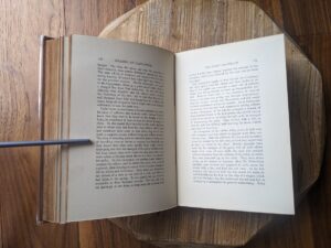 pages inside a 1877 copy of Heroes of Discovery by Samuel Mossman published by Oliphant Anderson & Ferrier