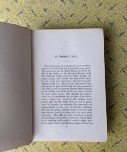Introduction page - 1913 First Edition of The Moccasin Maker by E. Pauline Johnson