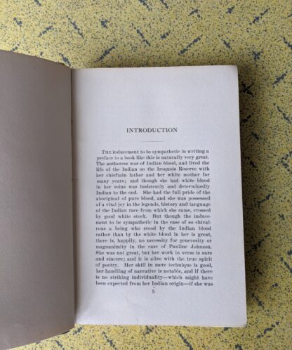Introduction page - 1913 First Edition of The Moccasin Maker by E. Pauline Johnson