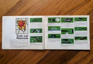 Tools and Materials; Creating with Stained Glass Basic Techniques for Leaded and Copper Foil Projects – Gick Publishing 1976
