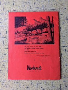 backside of a 1961 copy of The Native Voice - Special Pauline Johnson Centenary Edition