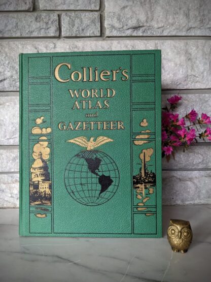 1942 Collier's World Atlas and Gazetteer - Maps land captured during WWII - Front Panel