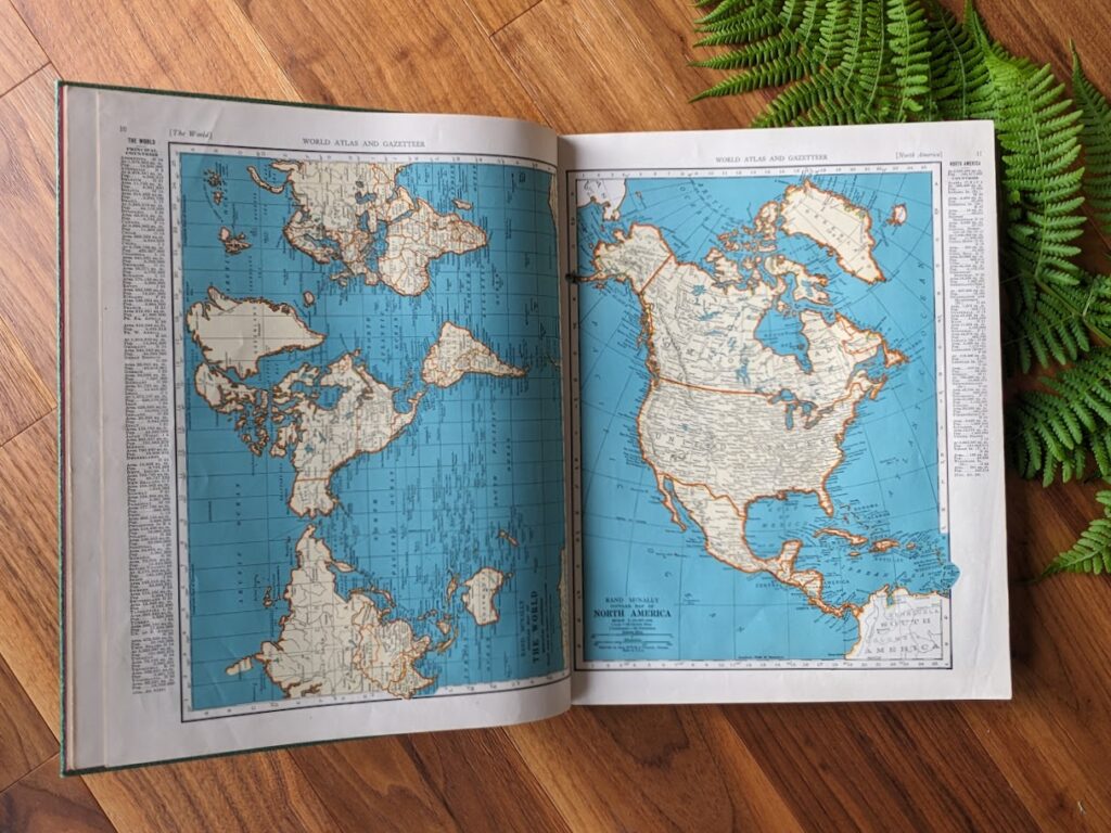 1942 Collier's World Atlas and Gazetteer - Maps land captured during WWII - North America Map