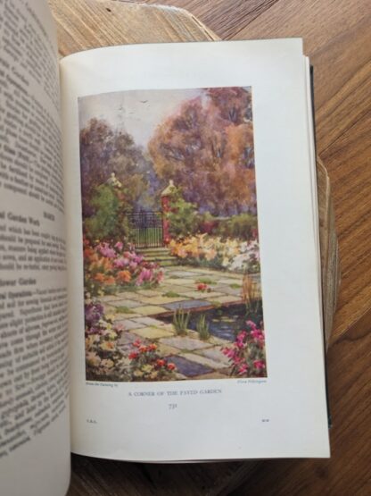 Colour plate - A corner of the paved garden - 1937 The Complete Book of Gardening by John Coutts Illustrated