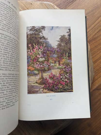 Colour plate - The Sundial - 1937 The Complete Book of Gardening by John Coutts Illustrated