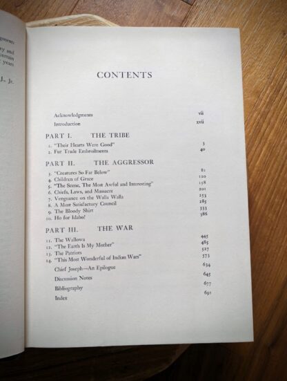Contents page - 1965 The Nez Perce Indians and the Opening of the Northwest by Alvin M. Josephy, Jr