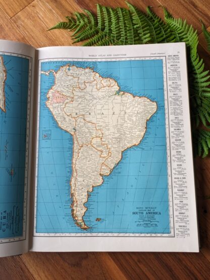 Map of Brazil - 1942 Collier's World Atlas and Gazetteer - Maps land captured during WWII