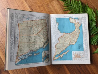 Map of British Columbia and Alberta and a map of Mexico - 1942 Collier's World Atlas and Gazetteer - Maps land captured during WWII