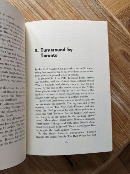 Page inside - 1972 Great Stanley Cup Playoffs by Bill Libby - Random House - Pro Hockey Library