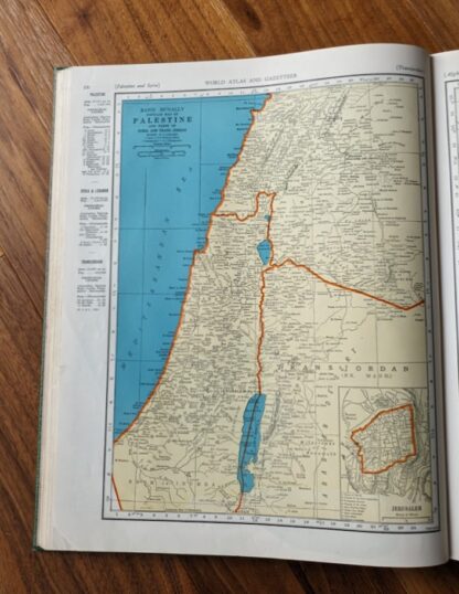 Palestine - 1942 Collier's World Atlas and Gazetteer - Maps land captured during WWII