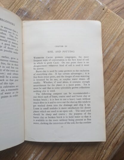 Soil and Potting - 1937 Cactus Growing for Beginners by Vera Higgins and H.T. Marrable