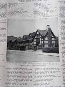 The birthplace of Shakespeare at Stratford on Avon - 1942 Collier's World Atlas and Gazetteer