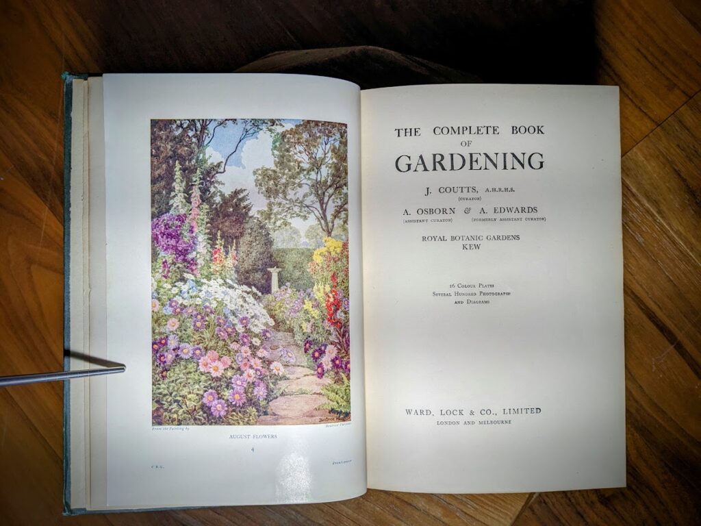 Title page - 1937 The Complete Book of Gardening by John Coutts Illustrated