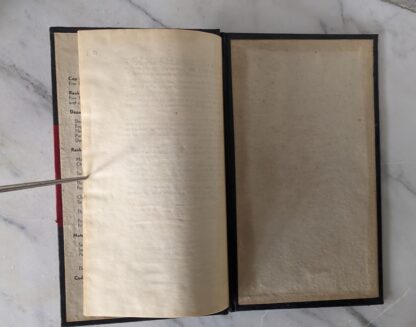back of last page and back pastedown - Rare India Steamship Company Service Regulations Book – Bolted Leather Binding - c.1930s