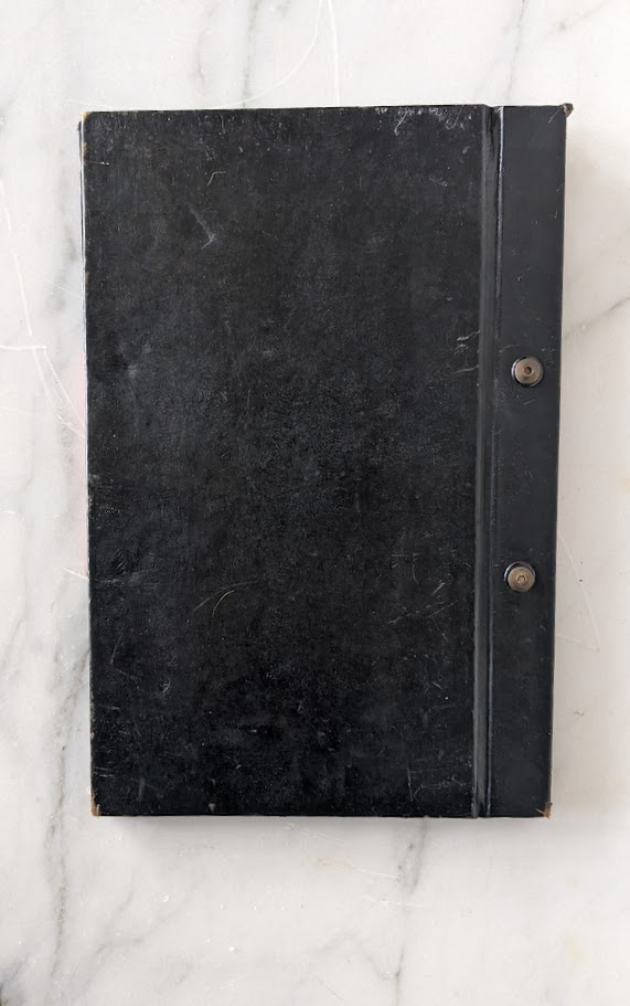 back panel view - Rare India Steamship Company Service Regulations Book – Bolted Leather Binding - c.1930s