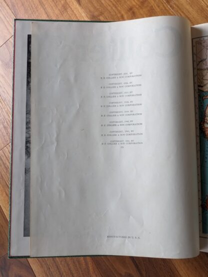 copyright page - 1942 Collier's World Atlas and Gazetteer - Maps land captured during WWII