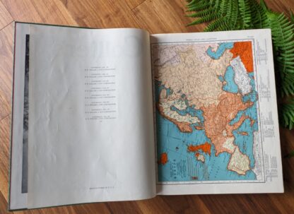 copyright page and popular map of Europe - 1942 Collier's World Atlas and Gazetteer - Maps land captured during WWII