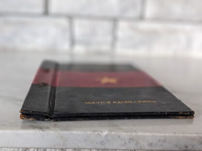 footedge of textblock - Rare India Steamship Company Service Regulations Book – Bolted Leather Binding - c.1930s