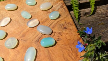 reverse side up close - Hand Carved Rune set on 465 Ct of Natural Heat Treated polished Blue Onyx