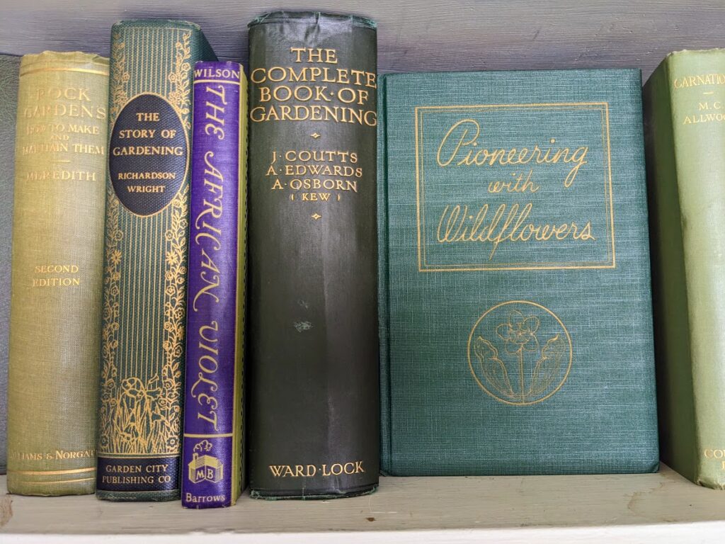 selection of collectible botany and gardening books together on a shelf - Ash Tree Books