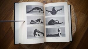 yoga poses - pages inside - 1965 Yoga, Youth, and Reincarnation by Jess Stearn - Book Club Edition
