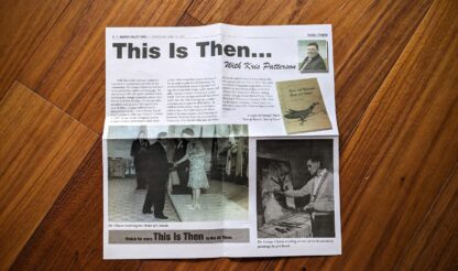 A colour photocopy of a 2015 Alberni Valley Times article showing Clutesi receiving the Order of Canada - ephemera inside a First Edition copy of Potlatch by George Clutesi