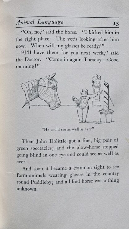 He could see as well as ever - illustration by Hugh Lofting - 1948 The Story of Doctor DoLittle by Hugh Lofting - Tenth Edition