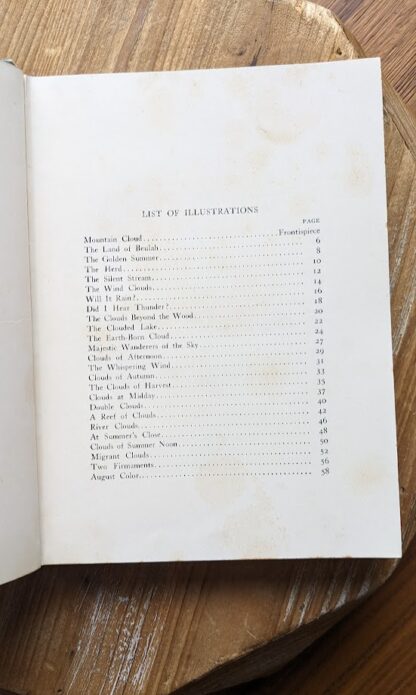 List of illustrations page 1 of 2 - 1925 A Book of Clouds by William A. Quayle