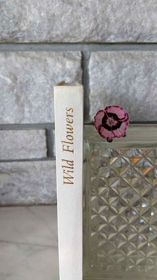 Upper Spine view - 1973 Wild Flowers – First Edition Featuring Redouté & Besler Illustrations - Published by Galahad Books