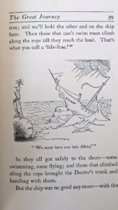 We must have run into Africa - illustration by Hugh Lofting - 1948 The Story of Doctor DoLittle by Hugh Lofting - Tenth Edition