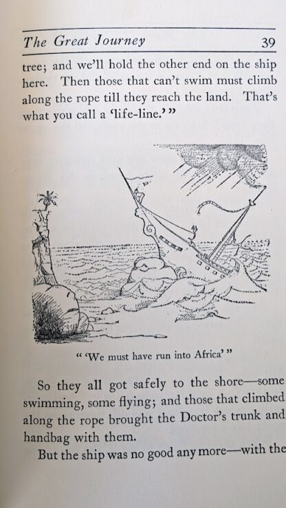 We must have run into Africa - illustration by Hugh Lofting - 1948 The Story of Doctor DoLittle by Hugh Lofting - Tenth Edition