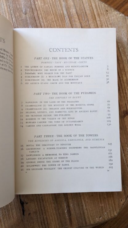 contents page 1 of 2 - 1954 Gods, Graves and Scholars by C.W. Ceram Scarce Readers Union Edition