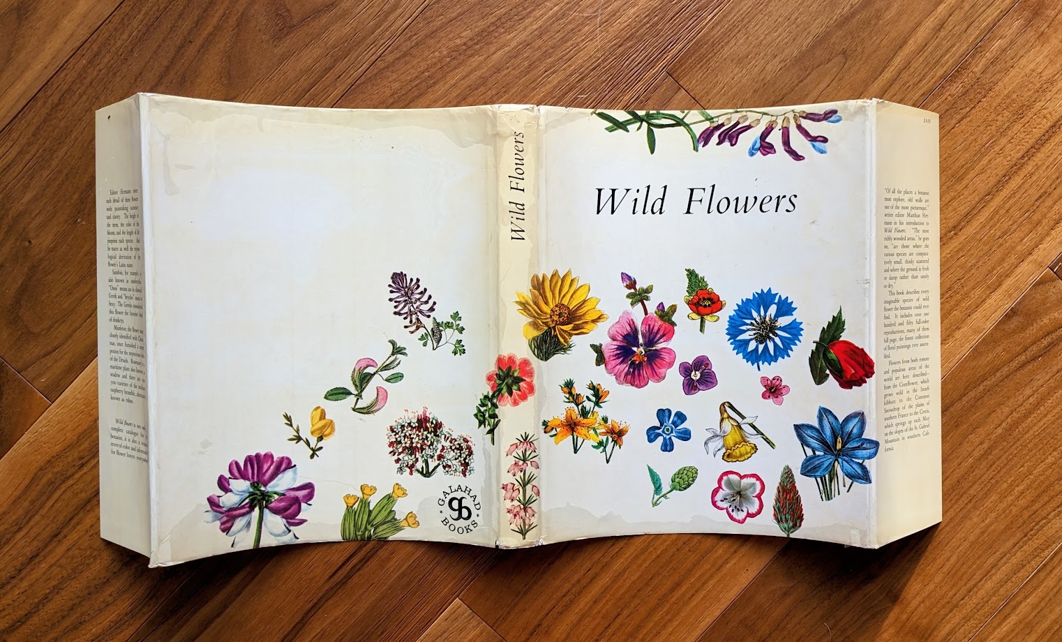 original dustjacket - 1973 Wild Flowers – First Edition Featuring Redouté & Besler Illustrations - Published by Galahad Books