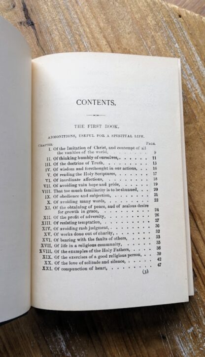 page 1 of 6 of the Contents - 1903 Of the Imitation of Christ by Thomas à Kempis - Vademecum Series