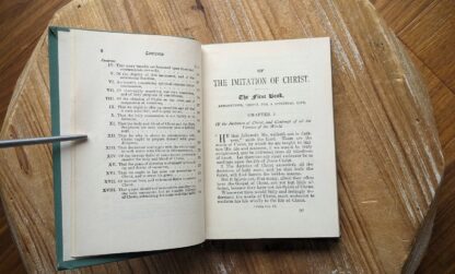 page 6 of 6 of the Contents and first page - 1903 Of the Imitation of Christ by Thomas à Kempis - Vademecum Series