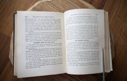 pages inside a 1915 copy of The Tragedy of the Lusitania Memorial Edition
